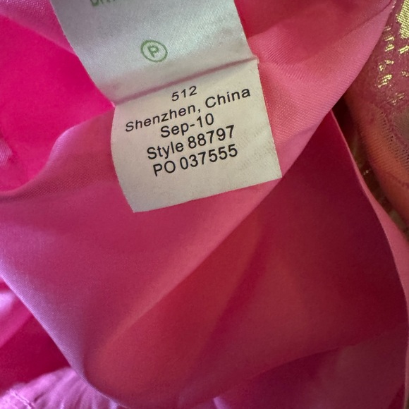 Lilly Pulitzer Raya pink and gold strapless silk blend dress Size 6 - Picture 13 of 13